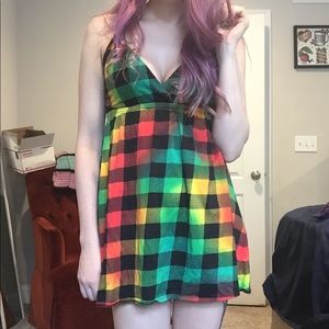 Plaid Rasta Colored Dress